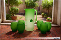 پارچ آبگز و لیوان کمیاب دستساز قدیمی