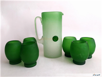 پارچ آبگز و لیوان کمیاب دستساز قدیمی