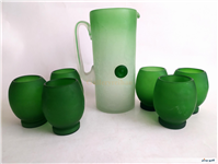 پارچ آبگز و لیوان کمیاب دستساز قدیمی