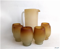 پارچ و لیوان کمیاب دست ساز قدیمی 