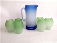 پارچ و لیوان کمیاب دست ساز قدیمی 