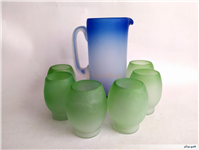 پارچ و لیوان کمیاب دست ساز قدیمی 