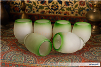 6عدد لیوان دستساز قدیمی مات رنگ پسته ای 