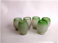 6عدد لیوان دستساز قدیمی مات رنگ پسته ای 