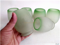 6عدد لیوان دستساز قدیمی مات رنگ پسته ای 