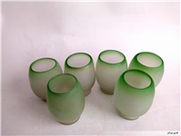 6عدد لیوان دستساز قدیمی مات رنگ پسته ای 