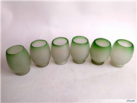 6عدد لیوان دستساز قدیمی مات رنگ پسته ای 