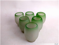 6عدد لیوان دستساز قدیمی مات رنگ پسته ای 