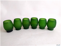 6عدد لیوان دستساز قدیمی مات رنگ سبز جذاب 