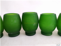 6عدد لیوان دستساز قدیمی مات رنگ سبز جذاب 