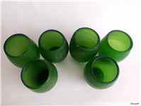 6عدد لیوان دستساز قدیمی مات رنگ سبز جذاب 