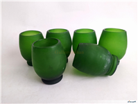 6عدد لیوان دستساز قدیمی مات رنگ سبز جذاب 