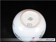 کاسه کلکسیونی گلسرخی بیکعب پر گل KPM 