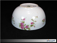 کاسه کلکسیونی گلسرخی بیکعب پر گل KPM 