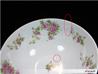 کاسه کلکسیونی گلسرخی بیکعب پر گل قدیمی