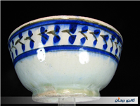 کاسه بسیار قدیمی قاجاری قلم آبی دست ساز