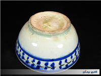 کاسه بسیار قدیمی قاجاری قلم آبی دست ساز