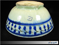 کاسه بسیار قدیمی قاجاری قلم آبی دست ساز