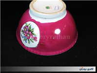 کاسه بزرگ لاکی رنگ طرح گل قدیمی و زیبا 