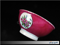 کاسه بزرگ لاکی رنگ طرح گل قدیمی و زیبا 