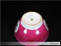 کاسه بزرگ لاکی رنگ طرح گل قدیمی و زیبا 