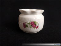 قندان گل سرخی قدیمی لبه چین دار بدون درب 