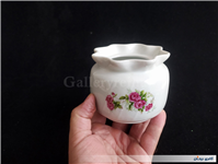 قندان گل سرخی قدیمی لبه چین دار بدون درب 