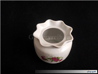 قندان گل سرخی قدیمی لبه چین دار بدون درب 