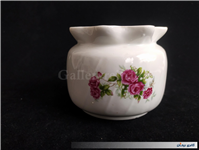 قندان گل سرخی قدیمی لبه چین دار بدون درب 