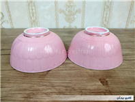 2عدد کاسه قدیمی صورتی نقش برجسته 