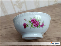 کاسه گل سرخی قدیمی دورو گل ساخت ژاپن 