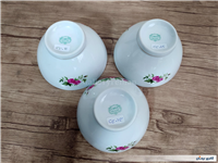 3عدد کاسه گل سرخی قدیمی سایز کوچک 