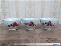 3عدد کاسه گل سرخی قدیمی سایز کوچک 