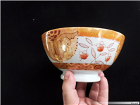 کاسه کمیاب حنایی تمیز و قدیمی قطر 18CM