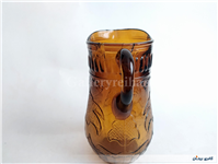 پارچ قدیمی سایز کوچک نقش برجسته قهوه ای 