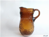 پارچ قدیمی سایز کوچک نقش برجسته قهوه ای 