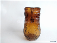 پارچ قدیمی سایز کوچک نقش برجسته قهوه ای 