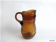 پارچ قدیمی سایز کوچک نقش برجسته قهوه ای 