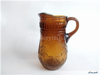 پارچ قدیمی سایز کوچک نقش برجسته قهوه ای 