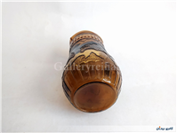 پارچ قدیمی سایز کوچک نقش برجسته قهوه ای 