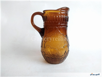 پارچ قدیمی سایز کوچک نقش برجسته قهوه ای 