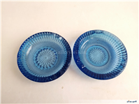 2عدد زیرسیگاری بلوری قدیمی خوشرنگ آبی