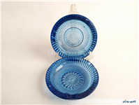 2عدد زیرسیگاری بلوری قدیمی خوشرنگ آبی