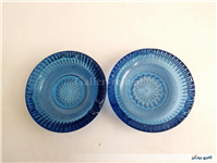 2عدد زیرسیگاری بلوری قدیمی خوشرنگ آبی