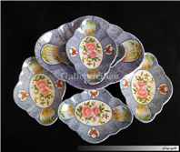 ست 6 پارچه پذیرایی ملامین قدیمی کمیاب