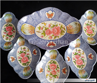 ست 6 پارچه پذیرایی ملامین قدیمی کمیاب