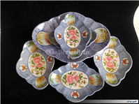 ست 6 پارچه پذیرایی ملامین قدیمی کمیاب