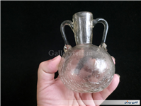 بطری کوچک 2دسته طرح ترک یا آبگز دستساز شفاف