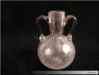 بطری کوچک 2دسته طرح ترک یا آبگز دستساز شفاف