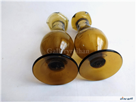 2عدد گلدان پایه دار قدیمی دستساز قهوه ای 